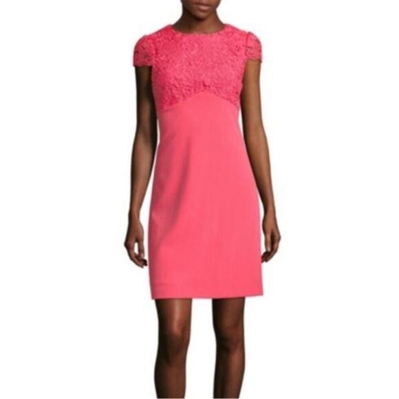 Nanette Lepore sz 4 peach pink‎ embroidered sheath mini dress NWT - Picture 1 of 11